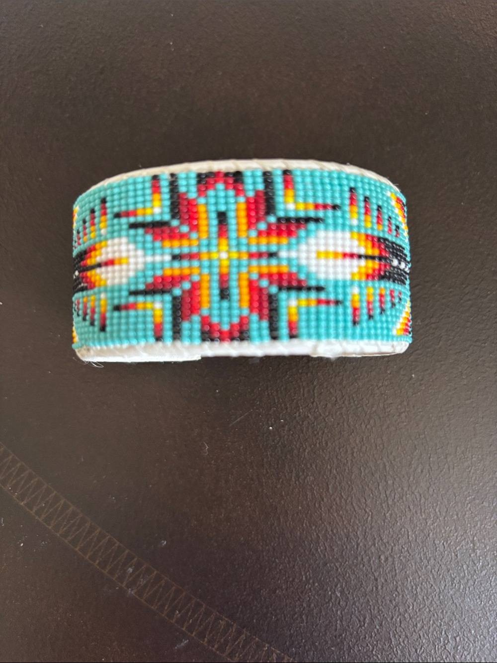 Native American beaded cuff bracelet